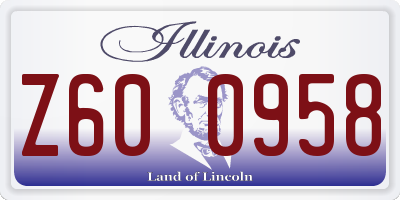 IL license plate Z600958
