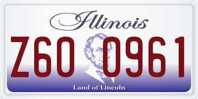 IL license plate Z600961