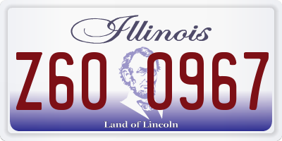 IL license plate Z600967