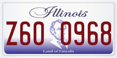 IL license plate Z600968
