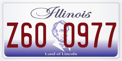 IL license plate Z600977