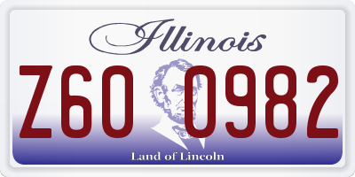 IL license plate Z600982
