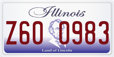 IL license plate Z600983