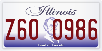 IL license plate Z600986