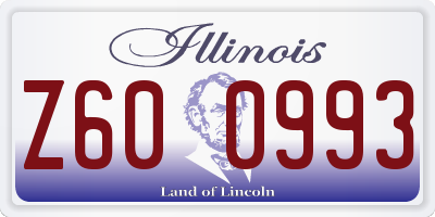 IL license plate Z600993