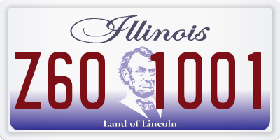 IL license plate Z601001