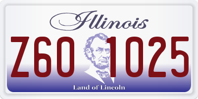 IL license plate Z601025