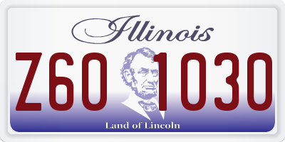 IL license plate Z601030