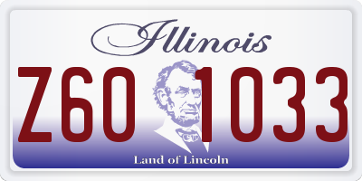 IL license plate Z601033