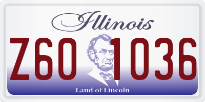IL license plate Z601036