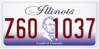 IL license plate Z601037