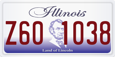 IL license plate Z601038