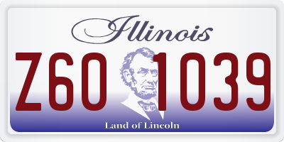 IL license plate Z601039