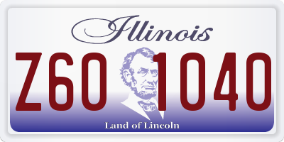 IL license plate Z601040