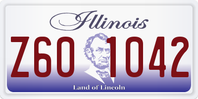 IL license plate Z601042