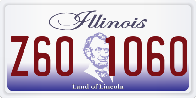 IL license plate Z601060