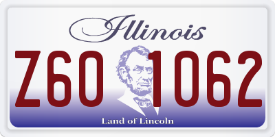 IL license plate Z601062