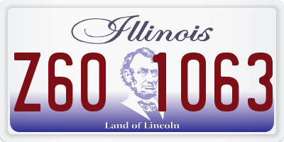 IL license plate Z601063
