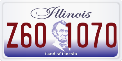 IL license plate Z601070