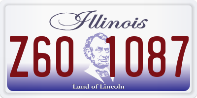 IL license plate Z601087