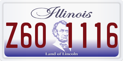IL license plate Z601116