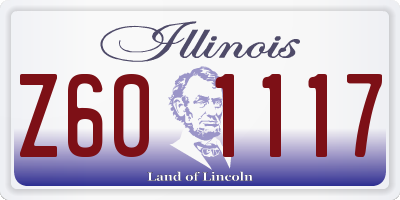 IL license plate Z601117