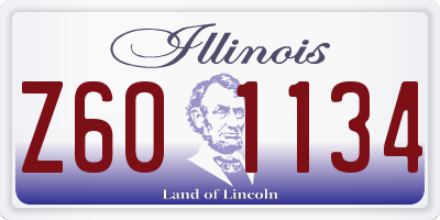 IL license plate Z601134