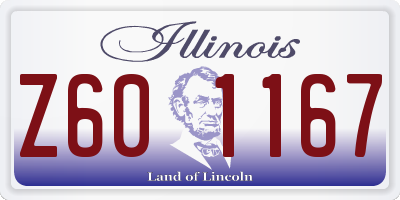 IL license plate Z601167