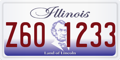 IL license plate Z601233