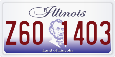 IL license plate Z601403