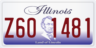 IL license plate Z601481