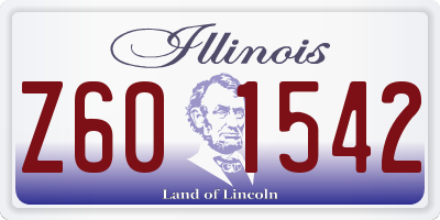 IL license plate Z601542