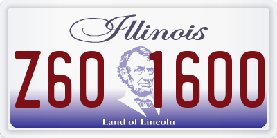 IL license plate Z601600