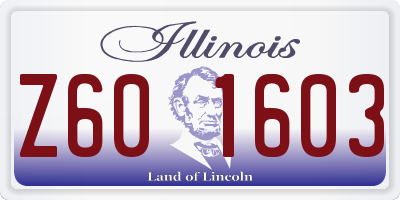 IL license plate Z601603