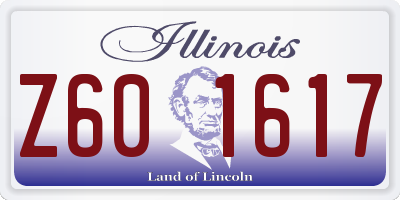 IL license plate Z601617