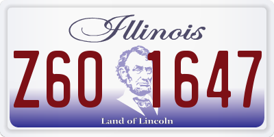 IL license plate Z601647