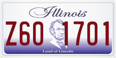 IL license plate Z601701