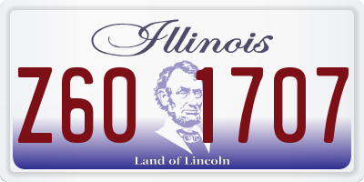 IL license plate Z601707