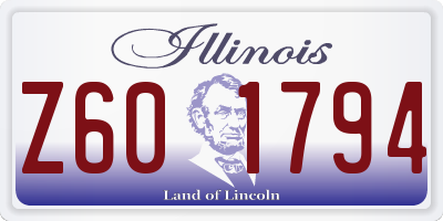 IL license plate Z601794