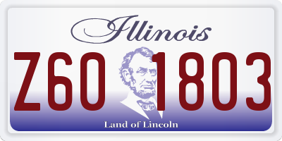 IL license plate Z601803