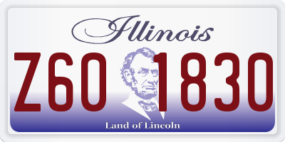IL license plate Z601830