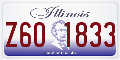 IL license plate Z601833