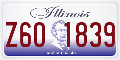 IL license plate Z601839