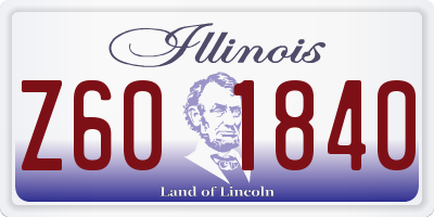 IL license plate Z601840