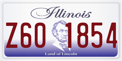 IL license plate Z601854