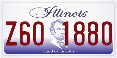 IL license plate Z601880