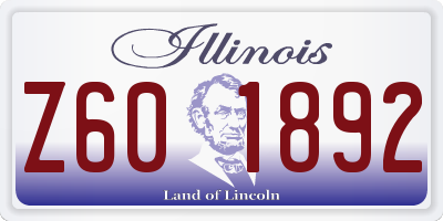 IL license plate Z601892