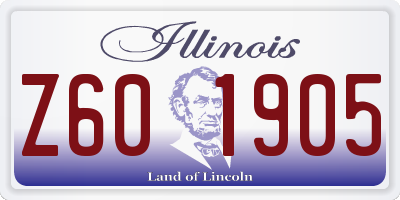 IL license plate Z601905