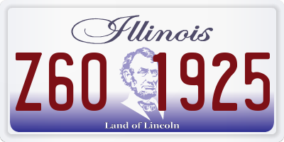 IL license plate Z601925