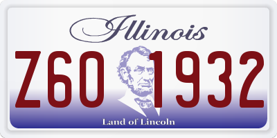 IL license plate Z601932
